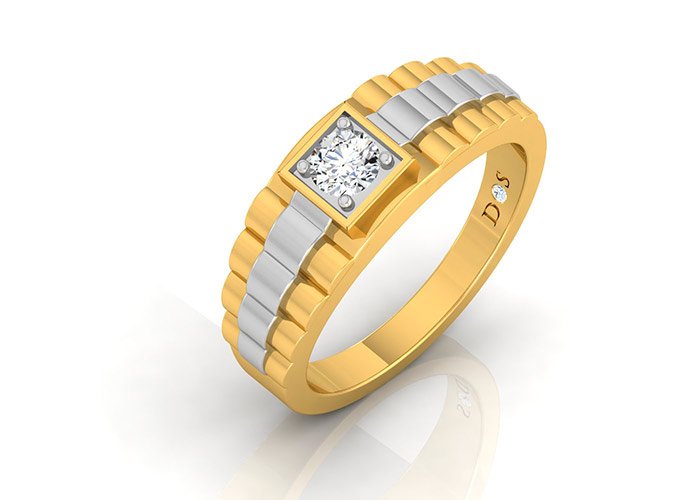 Solitaire Diamond Tow -Tone Rings SDR927 -Best Prices N Designs| Surat Diamond  Jewelry